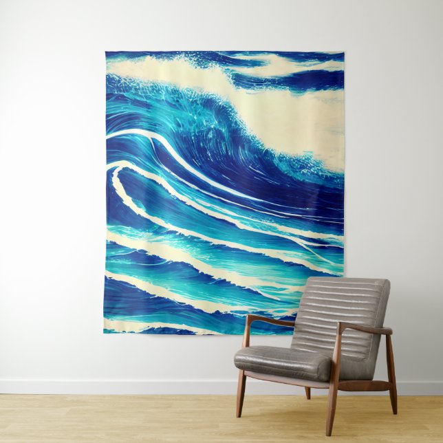 Tapiz Olas Marinas Natación Aventura Surfing (In situ)