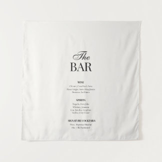 Tapiz Old Money Black & White | Wedding Bar Fabric Sign