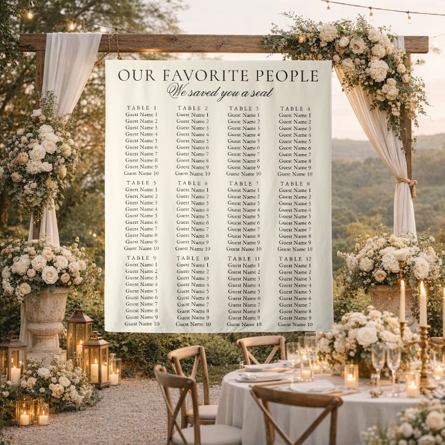 Tapiz Old Money Chic Fabric Wedding Seating Chart Sign (Subido por el creador)