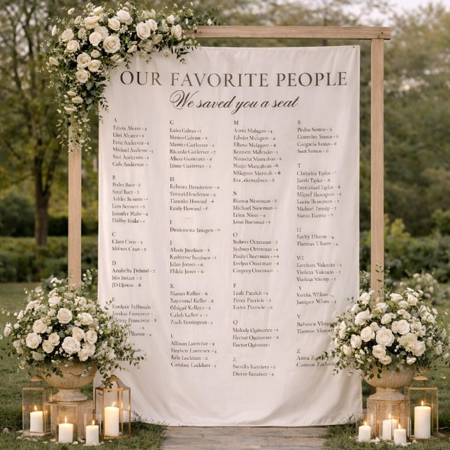 Tapiz Old Money Classy Fabric Wedding Seating Chart Sign (Subido por el creador)