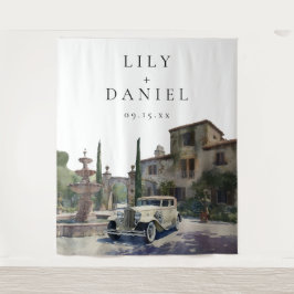 Tapiz Old Money Country Estate Wedding Photo Backdrop