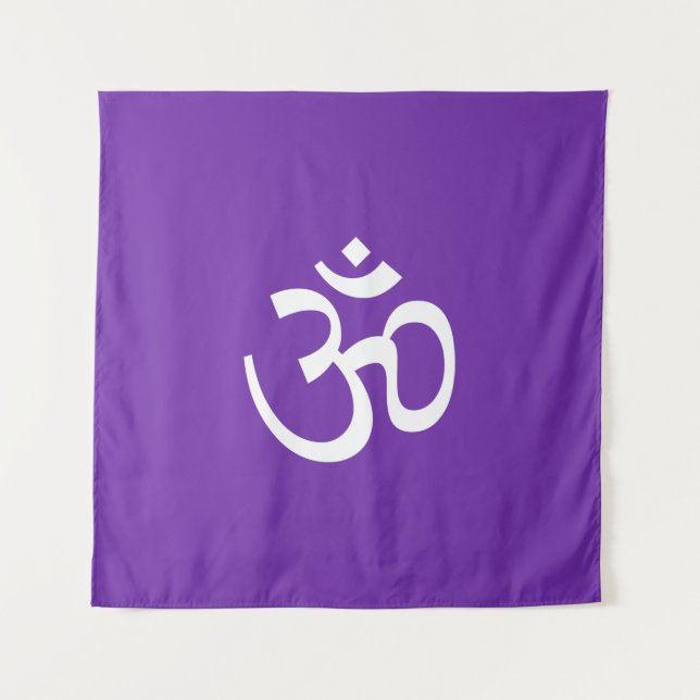 Tapiz Om Aum contorno Icono Hinduismo Símbolo violeta de (Anverso)