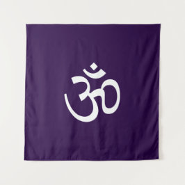 Tapiz Om Aum contorno Icono Hinduismo Símbolo violeta pú