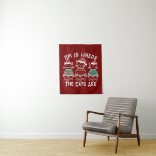 Tapiz Om es donde los gatos son festividades