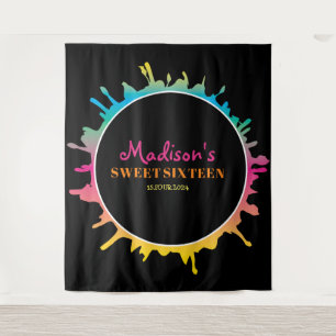 Tapiz Ombre Splatter Sweet 16 Photo-Op Backdrop
