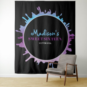 Tapiz Ombre Splatter Sweet 16 Photo-Op Backdrop