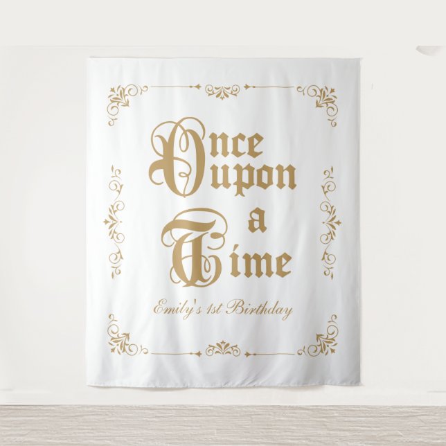 Tapiz Once upon a time royal party photobooth backdrop (Anverso)