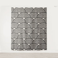 Onda Japonesa Seigaiha Blanco Negro Y Crema