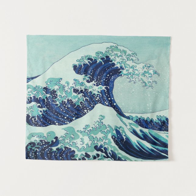 Tapiz Ondas azules de Hokusai (Anverso (horizontal))