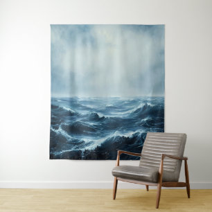 Tapiz Ondas oceánicas del mar duro