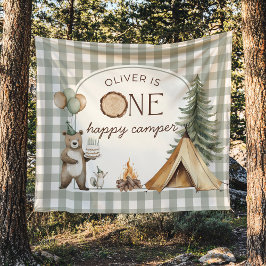 Tapiz One Happy Camper Birthday Banner Backdrop 