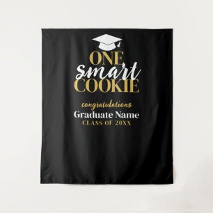 Tapiz One Smart Cookie - Graduación moderna de oro negro