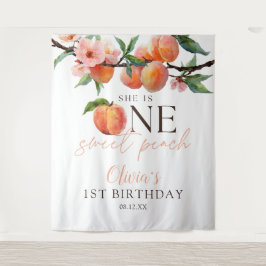 Tapiz One Sweet Peach 1st Birthday Photo Backdrop