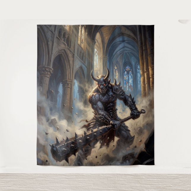Tapiz Oni Demon in the Gothic Cathedral (Anverso)