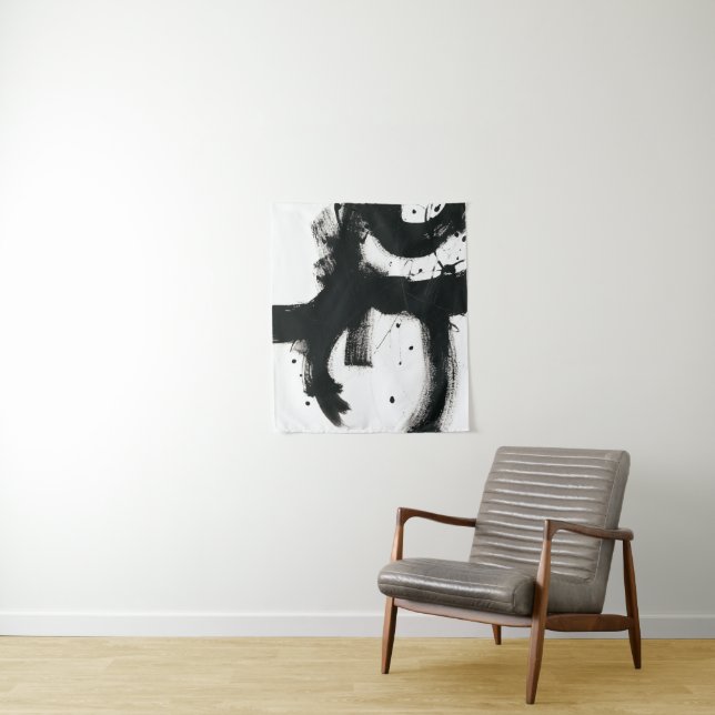 Tapiz Onyx Gesture - Black Paint Strokes (In situ)