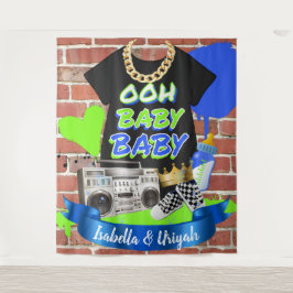 Tapiz Ooh Baby Baby Hip Hop Baby Shower Photo Backdrop