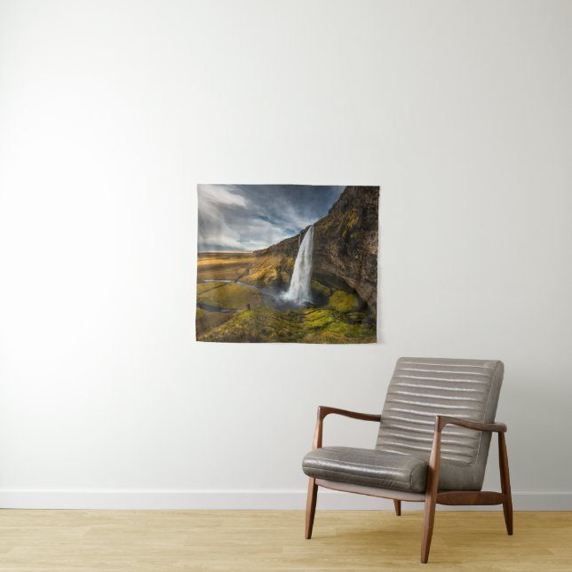 Tapiz Opinión hermosa del paisaje de Seljalandsfoss (In situ (horizontal))