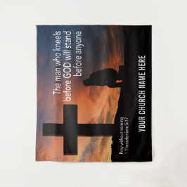 Tapiz ORA SIN CESAR Arte de Pared para Iglesia Cristiana