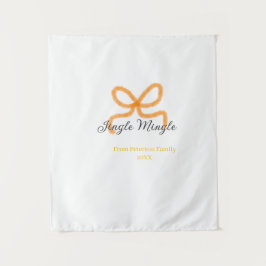 Tapiz Orange bow jingle Mingle retro boho family namdate