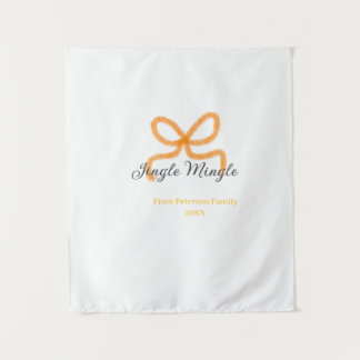 Tapiz Orange bow jingle Mingle retro boho family namdate