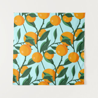 Tapiz oranges on leaf branches seamless pattern, citrus 