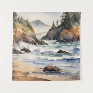 Tapiz Oregon Coast Beach Waterscape Naturaleza Art