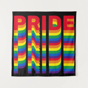 Tapiz Orgullo lgbt lgbtq queer patrón arcoíris gay negro