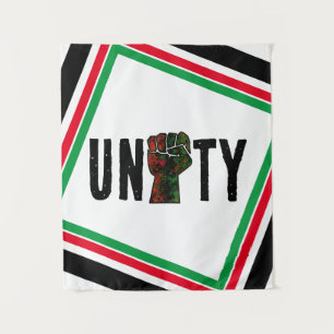 Tapiz orgullo negro bandera panafricana roja verde puño 
