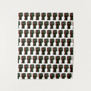 Tapiz orgullo negro puño rojo verde panafricana unidad d