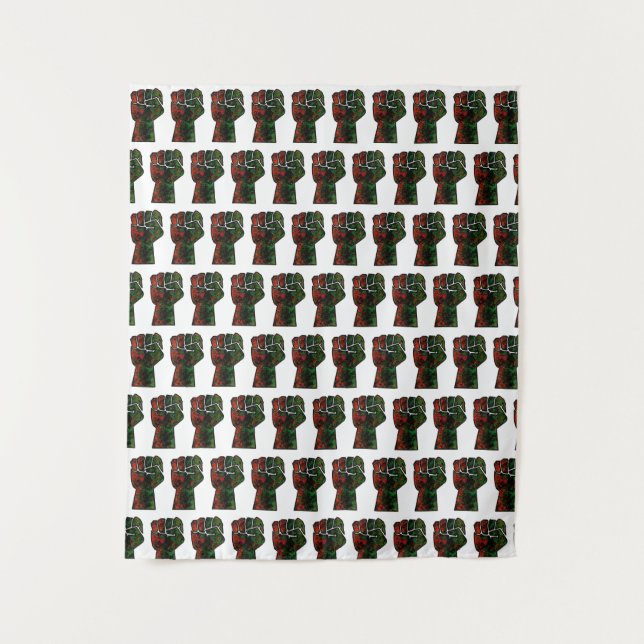 Tapiz orgullo negro puño rojo verde panafricana unidad d (Anverso)