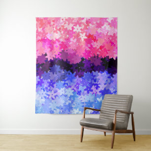 Tapiz Orgulloso Floral Retro Quirky Boho Omnisexual LGBT