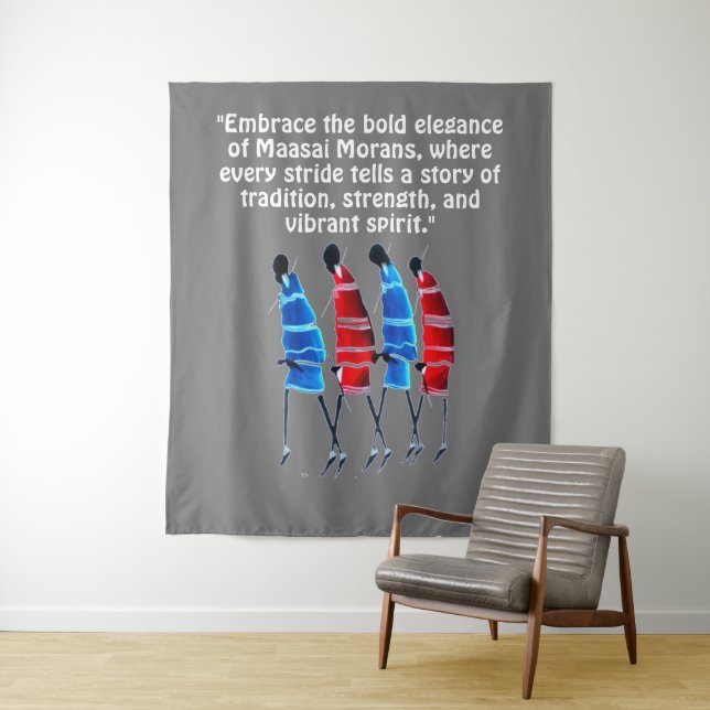 Tapiz Orgullosos masái morans: en la franja alta en azul (In situ)