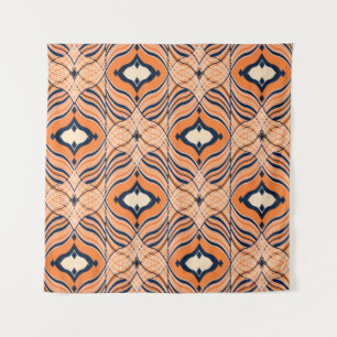 Tapiz Oriental Seamless: Ornamento Naranja negro