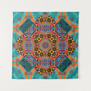 Tapiz Oriente Medio: Decoración verde de lujo.