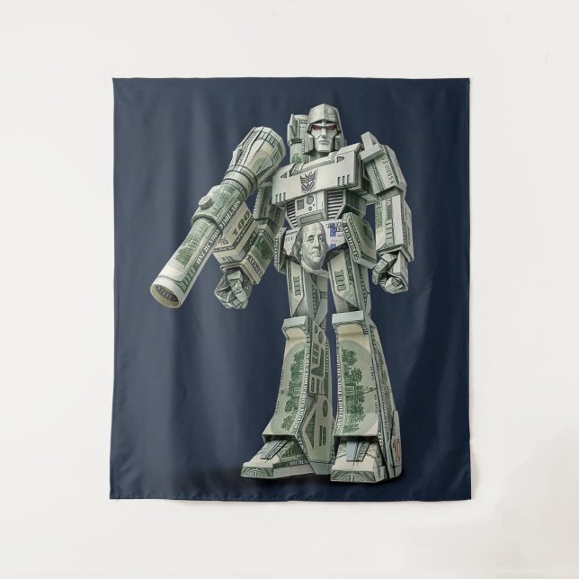 Tapiz Origami de dinero Robot Mega Tron (Anverso)
