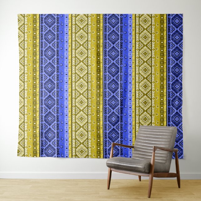 Tapiz Ornamenta tradicional ornamental de etno boho trib (In situ (horizontal))