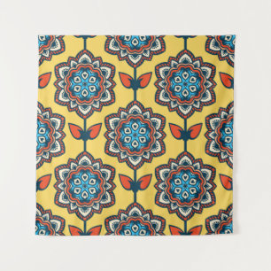 Tapiz Ornamental amarillo brillante: Decoración sin foco