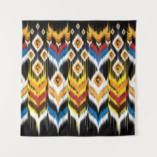 Tapiz Ornamento de folclore geométrico Ikat. Etnia triba