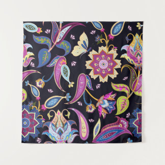 Tapiz Ornamento floral sin foco de Paisley en India