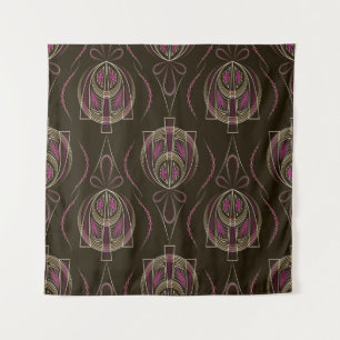 Tapiz Ornamento geométrico del Art Deco Antiguo