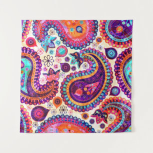 Tapiz Ornamento indio sin foco Paisley Floral