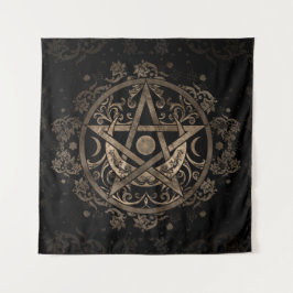 Tapiz Ornamento pentagram - Oro y negro
