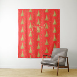 Tapiz Oro ALEGRE en Navidad Roja