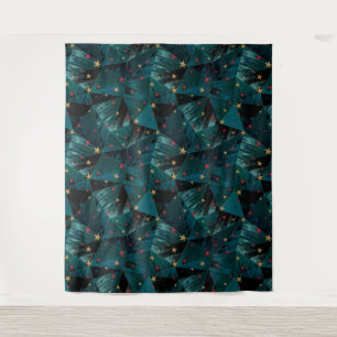 Tapiz Oro, estrellas rojas en azul