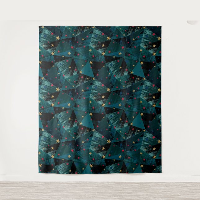 Tapiz Oro, estrellas rojas en azul (Anverso)