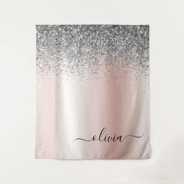 Tapiz Oro Rosa - Brillo Rosa y Monograma de Plata (Anverso)