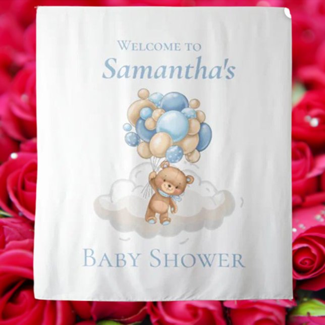 Tapiz Osito de peluche  Globos Azules Decoración de fond (Decorating with a teddy bear backdrop opens up so many fun possibilities!)