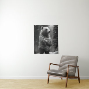 Tapiz Oso Adorable con un suave suéter