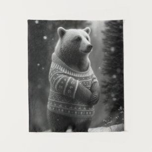 Tapiz Oso Adorable con un suave suéter