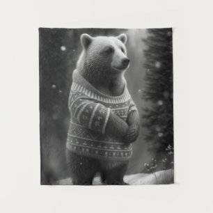 Tapiz Oso Adorable con un suave suéter